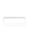 Table basse Tati Lounge Low, blanc marbre, support laqué blanc