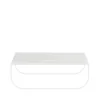 Table basse Tati Low, marbre blanc, support blanc