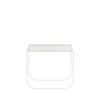 Table basse Tati Square, verre, support blanc