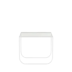Table basse Tati Square, verre, support blanc