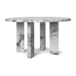 Table basse Taula Ø67x35 cm, White-charcoal