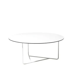 Table basse Tellus, blanc, structure blanche, h41 d100