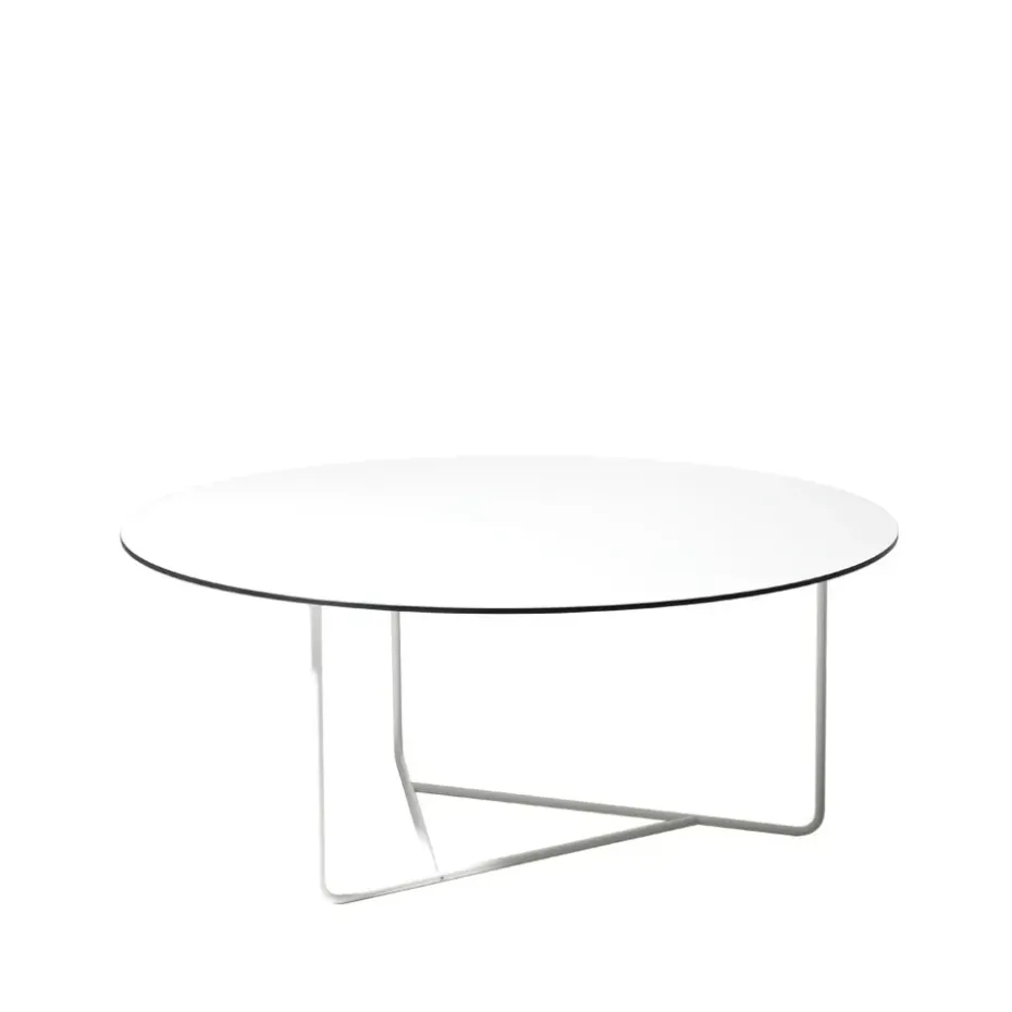 Table basse Tellus, blanc, structure blanche, h41 d100