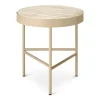 Table basse Travertin Ø40 cm, Cashmere