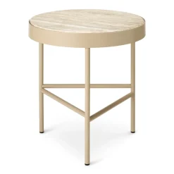 Table basse Travertin Ø40 cm, Cashmere