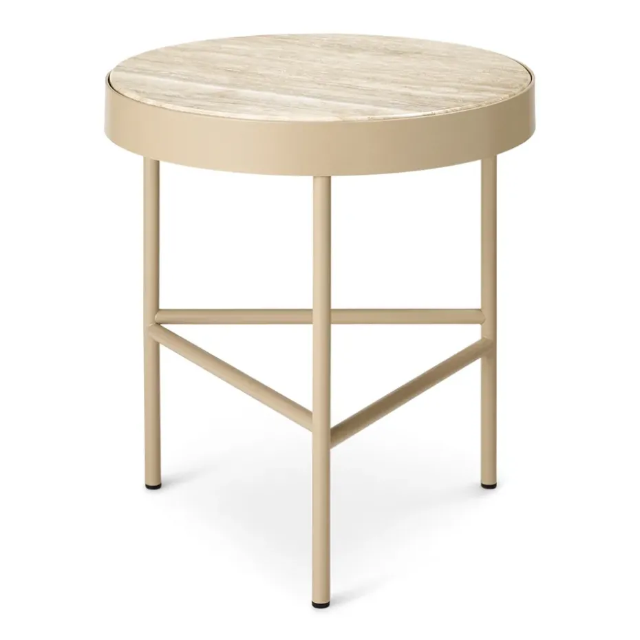 Table basse Travertin Ø40 cm, Cashmere
