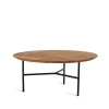 Table basse Tribeca, Chêne huilé rustique, pieds noirs, Ø80 cm
