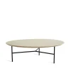 Table basse Tribeca, Chêne ciré rustique, pieds noirs, Ø110 cm