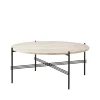 Table basse TS Outdoor, Travertin blanc-noir