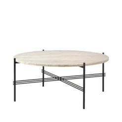 Table basse TS Outdoor, Travertin blanc-noir