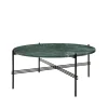 Table basse TS Round, green guatemala marble, ø80, structure noire