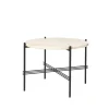 Table basse TS Round, natural white travertine, ø55, structure noire