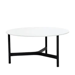 Table basse Twist large Ø90 cm, White-lava grey