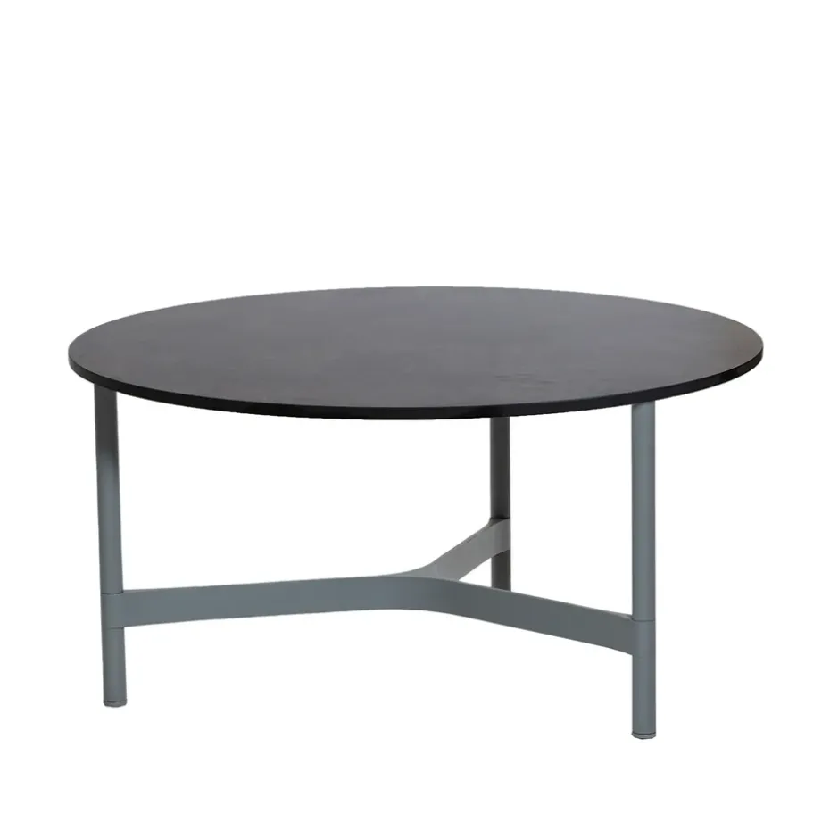 Table basse Twist large Ø90 cm, Dark grey-light grey