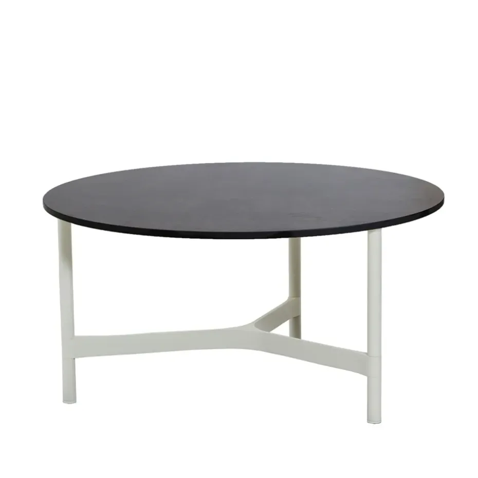 Table basse Twist large Ø90 cm, Dark grey-white