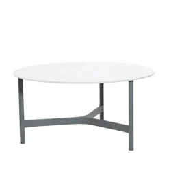 Table basse Twist large Ø90 cm, White-light grey