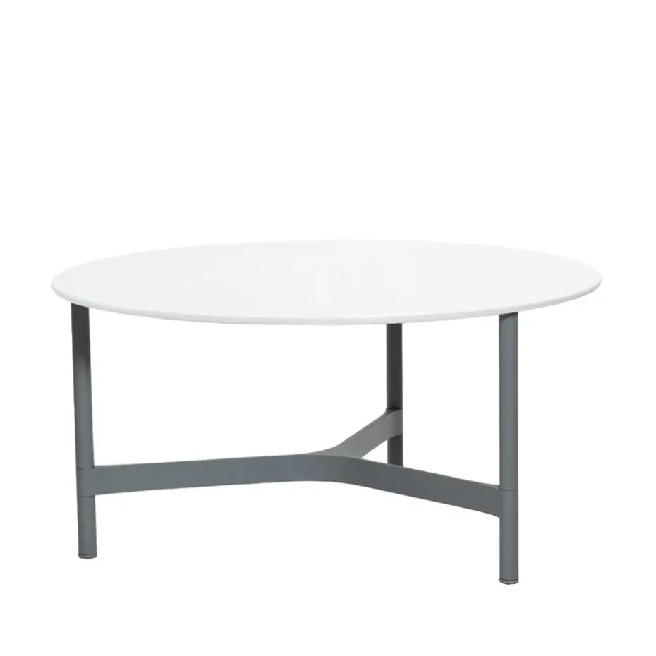 Table basse Twist large Ø90 cm, White-light grey