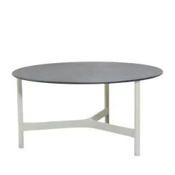 Table basse Twist large Ø90 cm, Fossil black-white