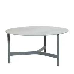 Table basse Twist large Ø90 cm, Fossil grey-light grey