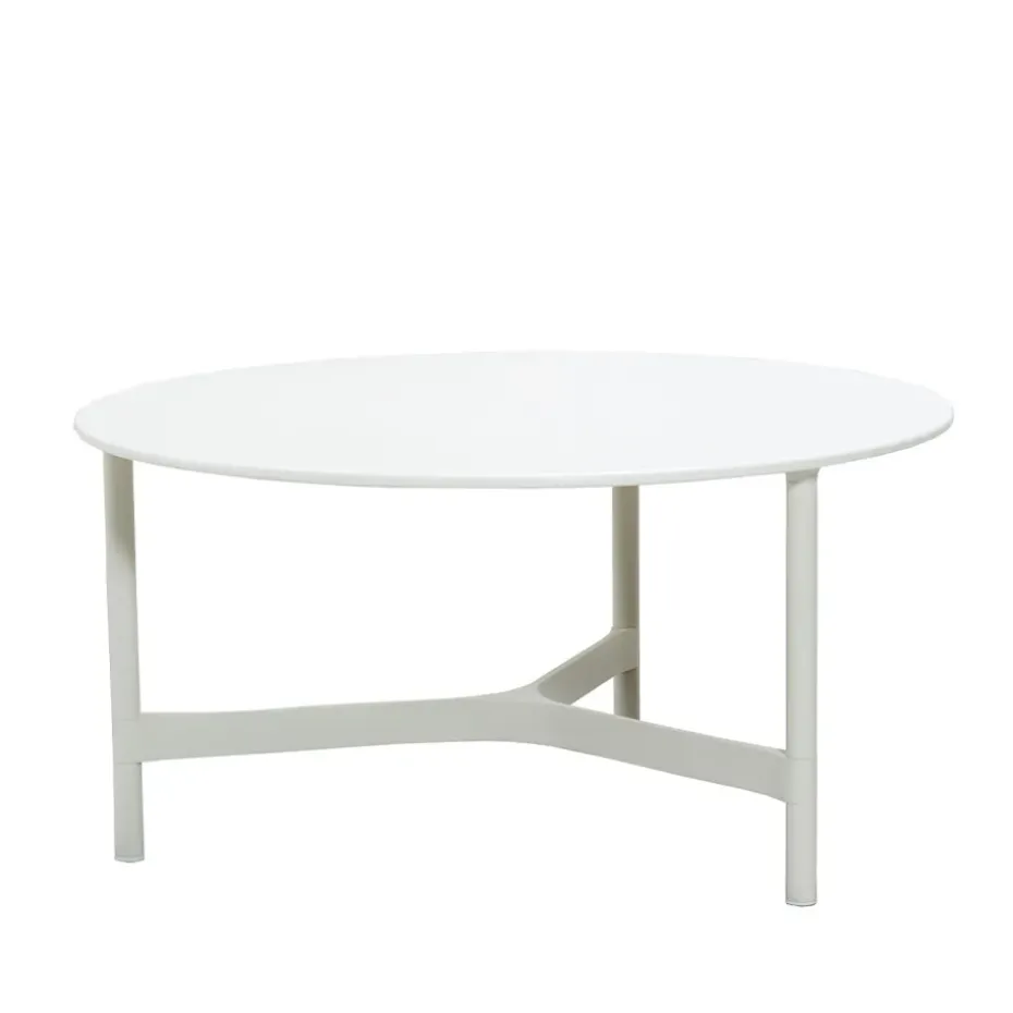 Table basse Twist large Ø90 cm, White-white