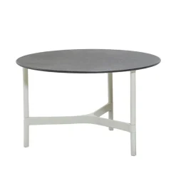 Table basse Twist medium Ø70 cm, Fossil black-white