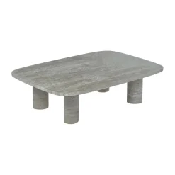 Table basse Volos L 100x70 cm, Silver Travertine