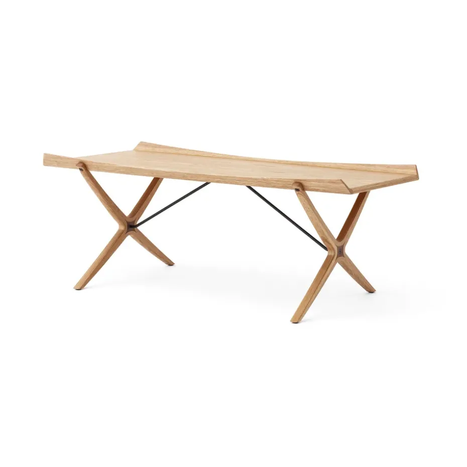 Table basse X HM13 61x120 cm, Lacquered oak-walnut inserts