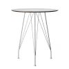 Table bistrot Desirée, Blanc, ø 64 cm, base laquée blanche