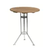 Table Brasserie à trois pieds, Teck-structure en acier avec galvanisation à chaud