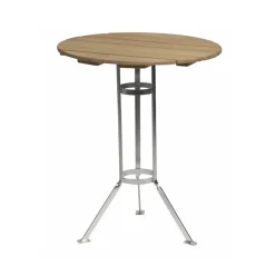 Table Brasserie à trois pieds, Chêne huilé-structure en acier avec galvanisation à chaud
