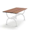 Table Byarum 142x72 cm, Acajou, support blanc