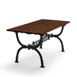 Table Byarum 142x72 cm, Lasure pin brun, support noir