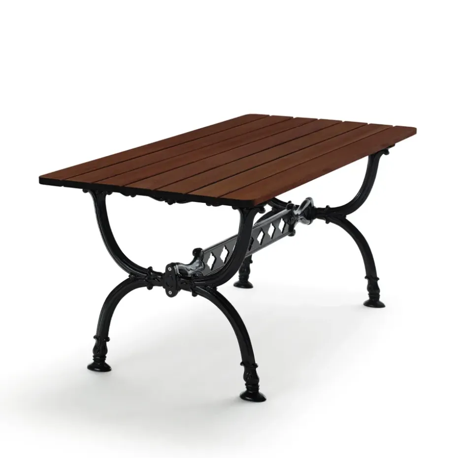 Table Byarum 142x72 cm, Lasure pin brun, support noir