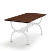 Table Byarum 142x72 cm, Pin brun lasure, support blanc