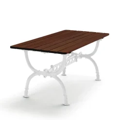 Table Byarum 142x72 cm, Pin brun lasure, support blanc