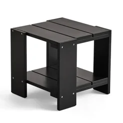 Table Crate Side Table 49,5x49,5x45 cm pin laqué, Black