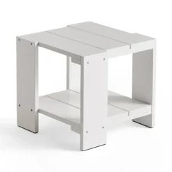 Table Crate Side Table 49,5x49,5x45 cm pin laqué, White