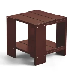 Table Crate Side Table 49,5x49,5x45 cm pin laqué, Iron red