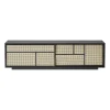 Table d'appoint Air, bas, noir, rotin