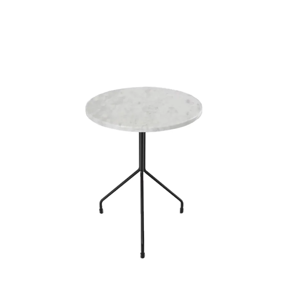Table d'appoint Allforone, White carrara-black, Ø50 cm