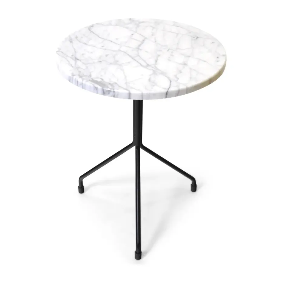 Table d'appoint Allforone, White carrara-black, Ø40 cm