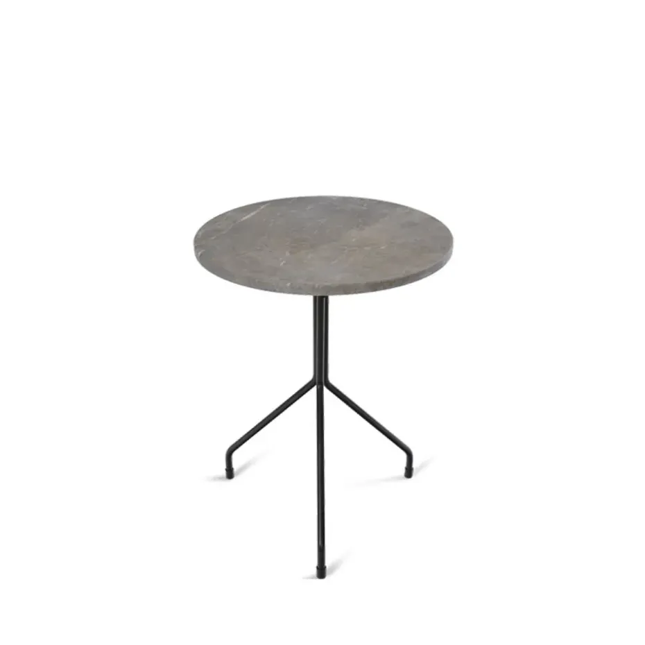 Table d'appoint Allforone, Grey marble-black, Ø50 cm