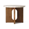 Table d’appoint Androgyne Ø50 cm base en noyer, Plateau de table Kunis Breccia