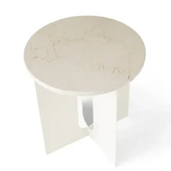 Table d'appoint Androgyne, plateau de table Ø42 cm, ivoire