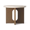 Table d’appoint Androgyne Ø50 cm chêne teinté foncé, Plateau de table Kunis Breccia