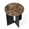 Table d'appoint Androgyne, plateau de table Ø42 cm, Marron Emperador