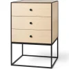 Table d'appoint avec trois tiroirs Frame 49, Chêne
