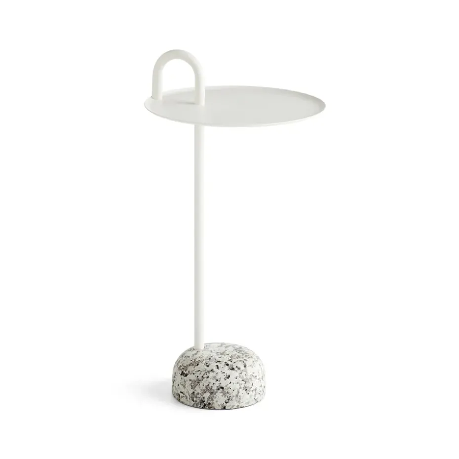 Table d'appoint Bowler, Cream white-granite