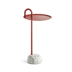 Table d'appoint Bowler, Tile red-granite