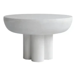 Table d’appoint Crown low Ø65 cm, Bone white